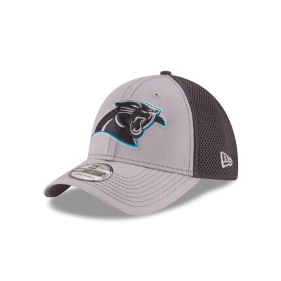 Grey Carolina Panthers Hat - New Era NFL Grayed Out 39THIRTY Stretch Fit Caps USA2649510